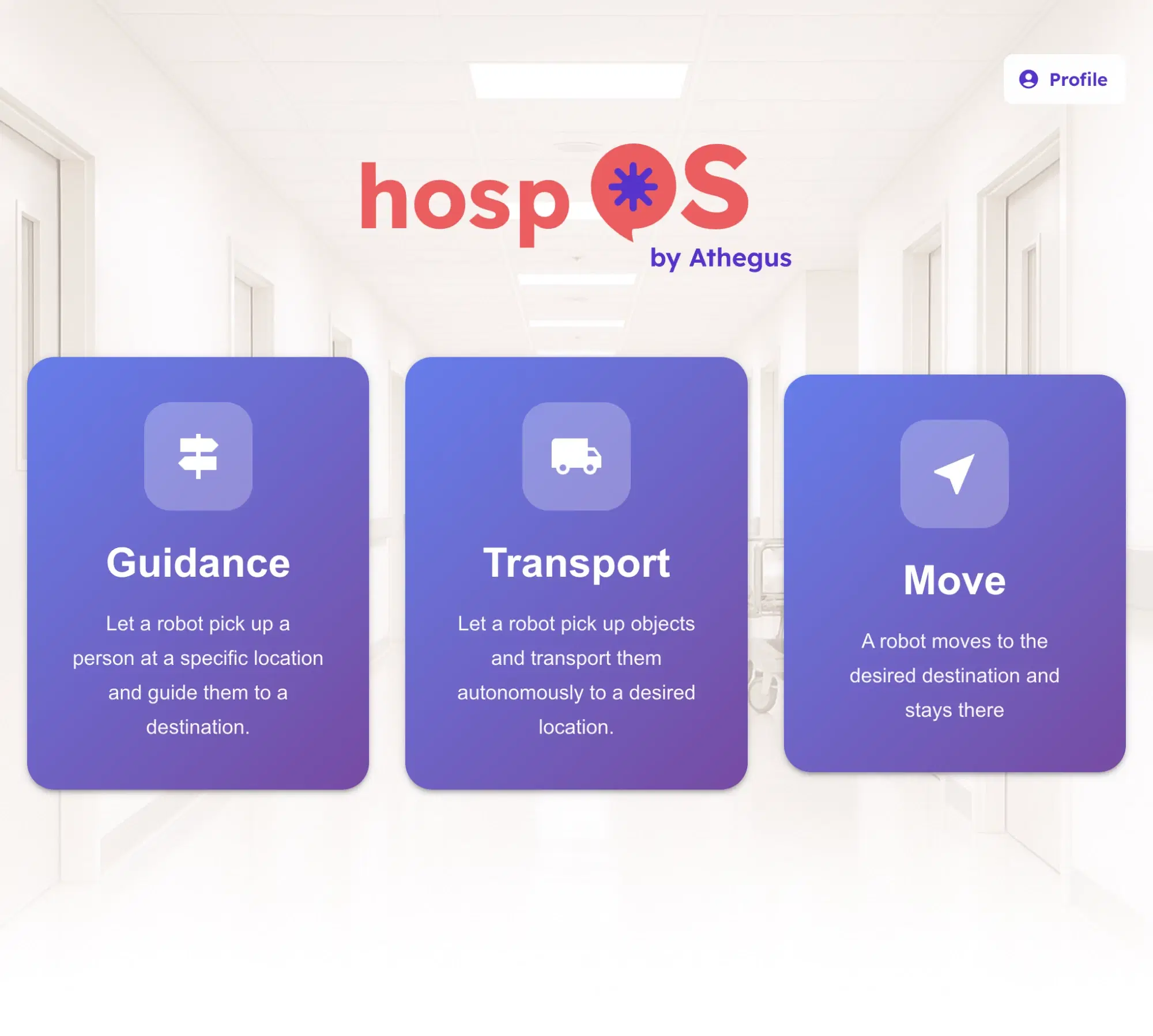 hospOS UI: Guidance, Transport, Move