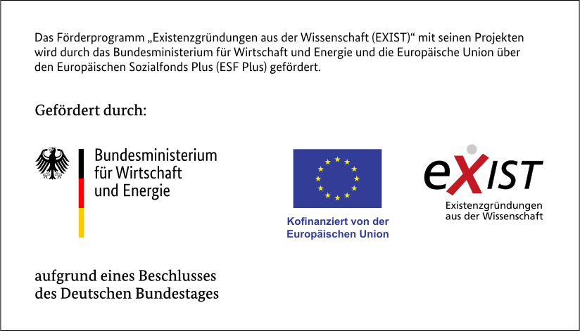 Logoleiste: Bundesministerium für Wirtschaft und Energie, Kofinanziert von der Europäischen Union, EXIST